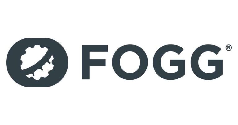 Fogg logo featuring a stylized gear and the brand name, representing innovation and quality in the manufacturing industry.