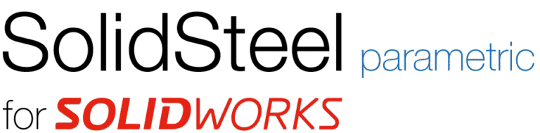 Logo von SolidWorks, einer führenden CAD-Software, die für ihre parametrischen Modellierungsfunktionen bekannt ist, mit kräftiger roter und blauer Typografie.
