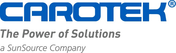 Carotek logo featuring the tagline "The Power of Solutions" and indicating affiliation with SunSource, representing a company specializing in innovative solutions and services.