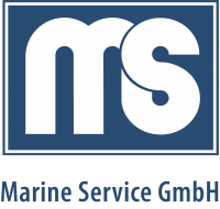 Logo of Marine Service GmbH featuring a stylized "MS" in white on a blue background, representing the company's focus on marine services.